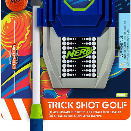 NERF Trick Shot Golf Set - Indoor + Outdoor Putting Trick Shot Kids Golf Set - Includes Putter, Balls, Ramp + Cups - All-in-One Toy for Kids