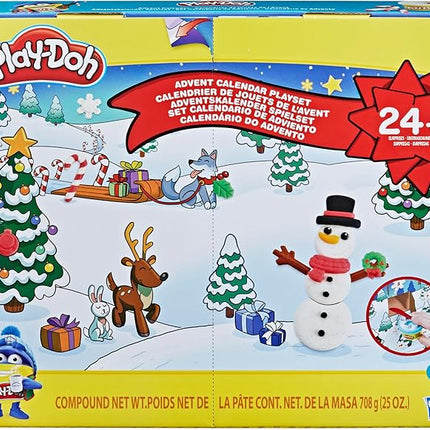 Play-Doh Advent Calendar Toy for Kids 3 Years and Up with Over 24 Surprise Accessories, Playmats, and 24 Cans, Assorted Colors, Non-Toxic