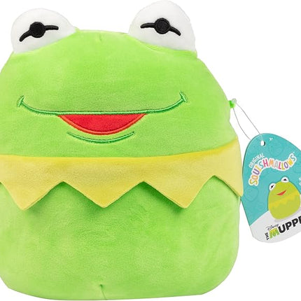 Squishmallows Original 8-Inch Kermit The Frog - The Muppets - Official Jazwares Disney Plush - Collectible Soft & Squishy Stuffed Animal Toy - Add to Your Squad - Gift for Kids, Girls & Boys