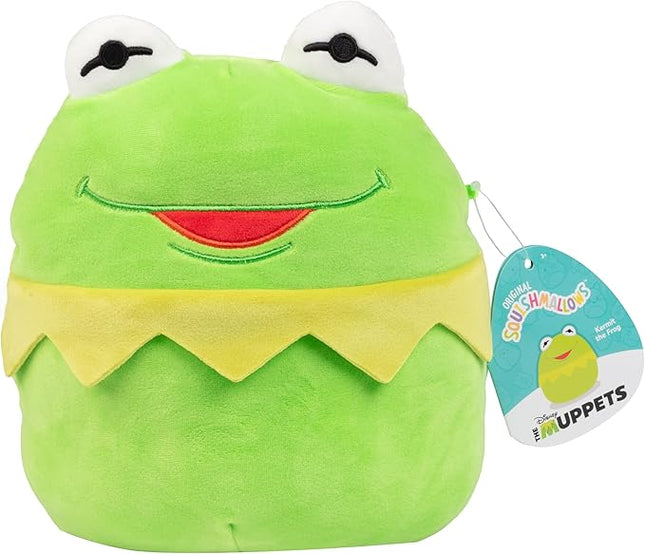 Squishmallows Original 8-Inch Kermit The Frog - The Muppets - Official Jazwares Disney Plush - Collectible Soft & Squishy Stuffed Animal Toy - Add to Your Squad - Gift for Kids, Girls & Boys