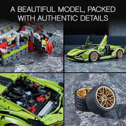 LEGO Technic Lamborghini Sián FKP 37 Building Sets for Adults - Detailed Lamborghini Model Car Kit for Men & Women, Ages 18+ Years - Display in Room as Decor - 42115
