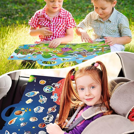 Reusable Sticker Book for Toddlers 2-4 Years, Stickers for Kids, Toddler Sticker Book Ages 1-3, Toddler Craft Activities, Toddlers Travel Toys Ages 2+ Boy Girl Birthday Gifts