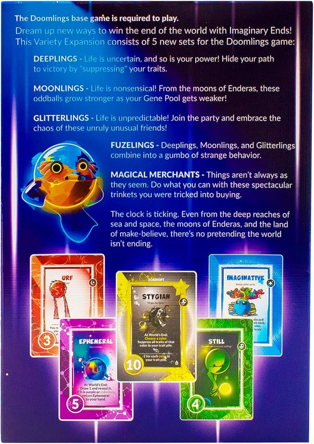 Doomlings Card Game: Imaginary Ends Variety Expansion – 127 New Cards, 5-in-1 Bundle (Magical Merchants, Glitterlings, Moonlings, Deeplings & Fuzelings) | Ages 8+, 2–6 Players