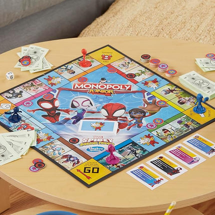 Monopoly Junior: Marvel Spidey and His Amazing Friends Edition Board Game for Kids Ages 5+, with Artwork from The Animated Series, Kids Board Games (Amazon Exclusive)
