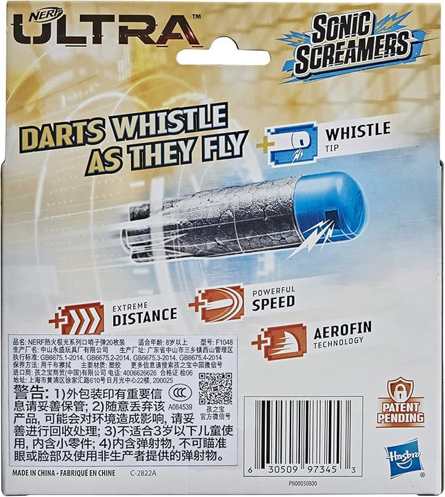 Nerf Ultra Sonic Screamers 20-Dart Refill Pack - Darts Whistle Through The Air - Compatible Only with Nerf Ultra Blasters