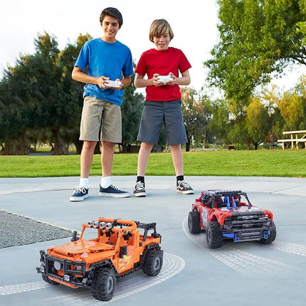 VERTOY STEM Building Car Toys for Kids Boys - Remote & APP Control Block Set, Birthday Gifts for Age 8-12 13+ Year Old, Bigger Orange Model(740+ pcs)