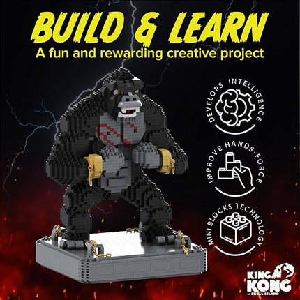 King Kong Building Set (2,310 PCS) – Mini Kong Action Figure from Skull Island – Nano Brick Gorilla Construction Kit for Kids 15+, Adults, Collectors – Movie Display Toy Gift