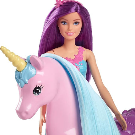Barbie Mattel Doll & Unicorn Fantasy Playset – Magical Adventure Toy