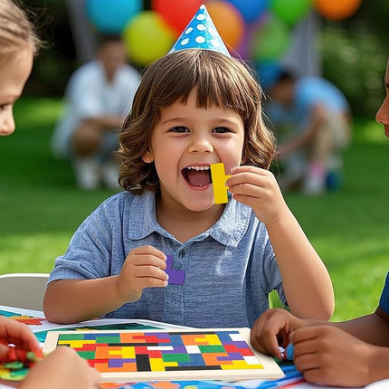 3 otters Wooden Blocks Puzzle 2 Set Russian Brain Teaser Tangram Intelligence Toys STEM Montessori Educational Gift for Kids Stocking Stuffers