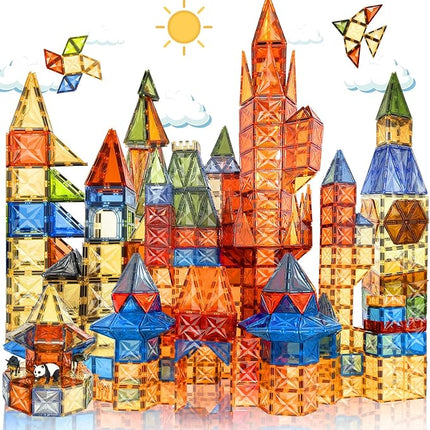 100 PCS Magnetic Tiles, Diamond Magnetic Blocks Building Set Magnet Tiles STEM Toys 3D Kids Preschool Educational Sensory Toys Gift for Toddlers Kids Boys Ages 3 4 5 6 7 8 9+ Year Old