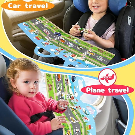 Benresive Reusable Sticker Book for Toddlers 2-4 Years, Fun Travel Stickers for Kids, Waterproof Sticker Books for Toddlers 1-3, Crafts Activities for Todddlers 1-3 2-4 3-5 - Vehicle