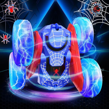 NQD Spider Remote Control Car- Double Sided 360°Rotate RC Stunt Car with Wheel Lights, 4WD Off-Road RC Cars 2.4Ghz Indoor/Outdoor Rechargeable Toy Car for Boys Age 4-7 8-12 Birthday Xmas Gift