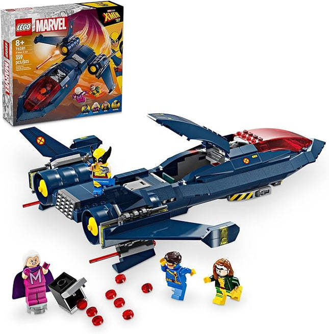 LEGO Marvel X-Men X-Jet Toy - Building Toy from X-Men '97 for Boys & Girls, Ages 8+ - Model Kit for Display and Play with 4 Minifigures - Gift Idea for Marvel Fans - 76281