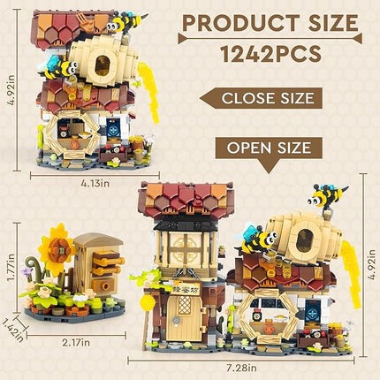 HIGH GODO Honey Workshop Mini Building Set, MOC Creative DIY Simulation Architecture Toy, Collectible for Adults, Kids 8-12, NOT Compatible with Classic Bricks (1242 Pieces)