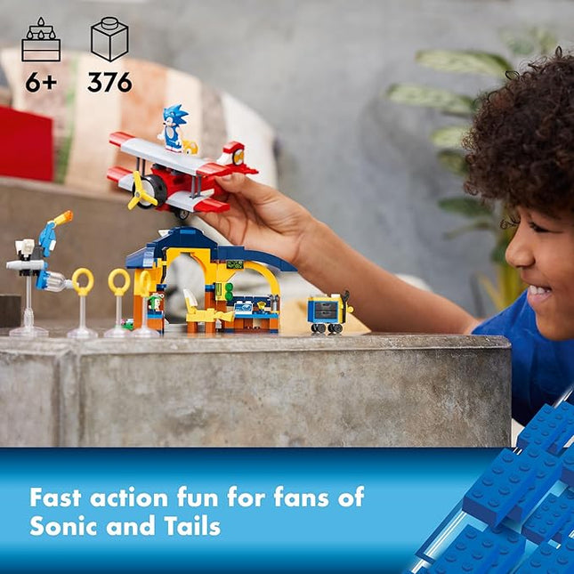 LEGO Sonic The Hedgehog Tails’ Workshop and Tornado Plane 76991 Building Toy Set, Airplane Toy with 4 Sonic Figures and Accessories for Creative Role Play, Gift for 6 Year Olds who Love Gaming