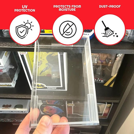 EVORETRO Hot Wheels Mainline Cars Acrylic Display Case, Pack of 2 – Clear Protective Cover for Collectibles, Scratch-Resistant and Stackable Design – for Showcasing Your Diecast Models