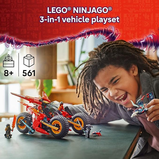 LEGO NINJAGO Ninja Combat Vehicle - 3 in 1 Building Toy - Dragons Rising Play Set for Boys & Girls, Ages 8+ - Model Building Kit for Kids W/6 Ninja Toy Minifigures - Gift Idea for Birthdays - 71844