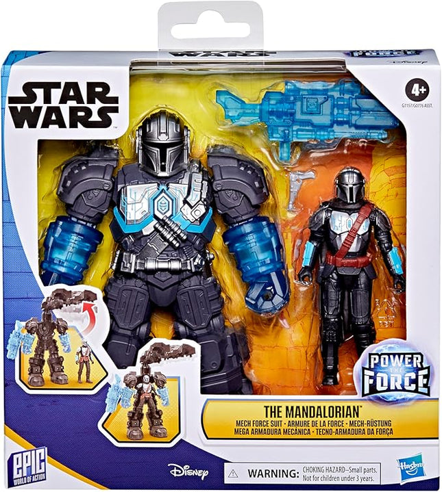 STAR WARS Epic World of Action The Mandalorian Mech Force Suit, 6.5-Inch Mech Suit & 4-Inch Action Figure, Toys for Boys & Girls Ages 4+