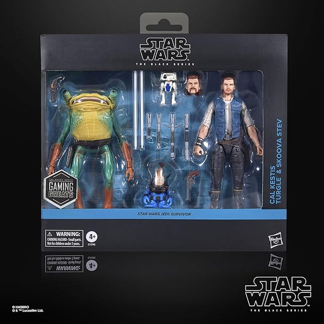 STAR WARS The Black Series Cal Kestis, BD-1, Turgle & Skoova Stev, Jedi: Survivor Gaming Greats Collectible 6 Inch Action Figure Multipack (Amazon Exclusive)