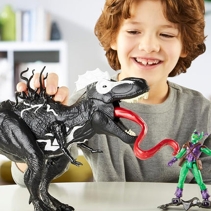 SPIDER-MAN Marvel Epic World of Action VenomVersus Venomsaurus Rex 16-Inch (40cm) Action Figure with Dino Chomp Action, Super Hero Toys for Kids Ages 4+
