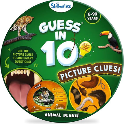 Skillmatics Guess in 10 Animal Picture Clues, Perfect for Boys, Girls, Kids, and Families Who Love, Card Games, Educational Games, Board Games, Gifts for Ages 6, 7, 8, 9 and Up