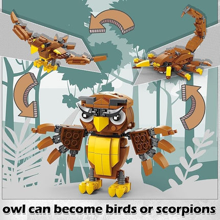 Creator 3 in 1 Animals Building Set, 12 Forest & Sea Figures Toys, Compatible With Lego Collectible Building Toy, Party Favors Gifts for Kids, Boys & Girls 8 Plus Years Old