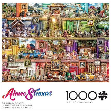 Buffalo Games - Aimee Stewart - The Library of Dogs - 1000 Piece Jigsaw Puzzle for Adults -Challenging Puzzle Perfect for Game Nights - Finished Size is 26.75 x 19.75