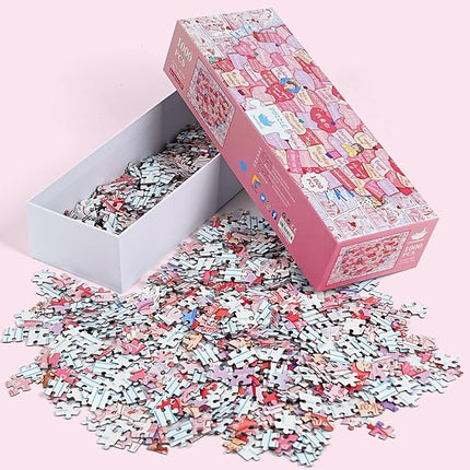 MOMIBOOK Puzzles for Adults 1000 Pieces Jigsaw Puzzles of This Little Thing Called Love, Painting Image Challenging Hard Impossible Hard Puzzle Unique Funny Christmas Valentine's Birthday Gifts