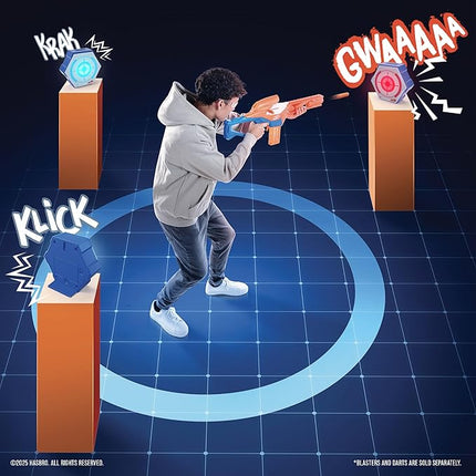 NERF 360 Battlezone Audio Target Game – Immersive 360° Foam Dart Blaster Challenge with LED Targets & Sound FX – 4 Game Modes