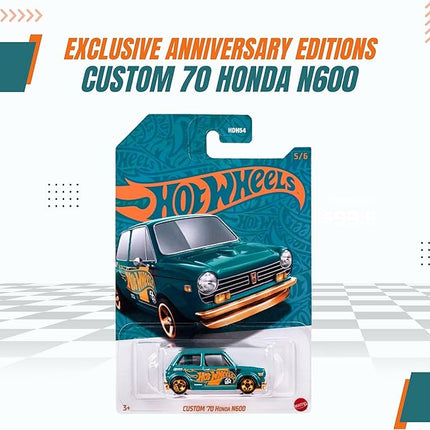 Worldwide Nutrition Bundle Compatible with Hotwheels 56th Pearl and Chrome 2024 Die-Cast - Custom '70 Honda N600 - Exclusive Anniversary Edition with Turquoise and Copper-Color Theme
