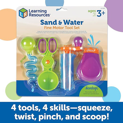 Learning Resources Sand & Water Fine Motor Set - Fidget Toys, Water Bin Play, Toddler Daycare Essentials Games Tools, Homeschool and Preschool, Montessori for Kids, Gifts for Boys and Girls