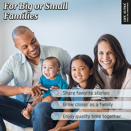 Family Conversation Starters Cards Games For Kids 10 +, Teens and Adults, Car Travel Communication Card Game, Social Skill & Mindful Therapy Talk w 400 Questions & Activities, Fun Gifts For Families