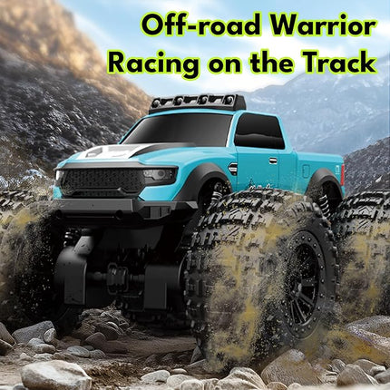Threeking 1:14 Waterproof Monster Truck Toys RC Cars Speed-Adjustable Amphibious Remote Control Car Trucks with Lights 4WD All Terrain Off-Road Pickup Toy Gifts Presents