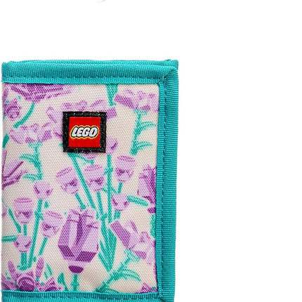 LEGO Trifold Wallet, Kids Unisex Wallet for Boys and Girls, with Clear ID Window, Card and Cash Pockets and Secure Hook and Loop Closure, Purple Bouquet