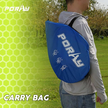 Poray Soccer Goal for Kid Easy-up Set of Two Portable Soccer Net 210D Oxford with 8 Field Marker Cones Extra Stakes Fun for Backyard and Soccer Training