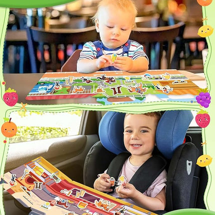 Benresive Reusable Sticker Book for Toddlers 2-4 Years, Fun Travel Stickers for Kids, Waterproof Sticker Books for Toddlers 1-3, Crafts Activities for Todddlers 1-3 2-4 3-5 - Riding