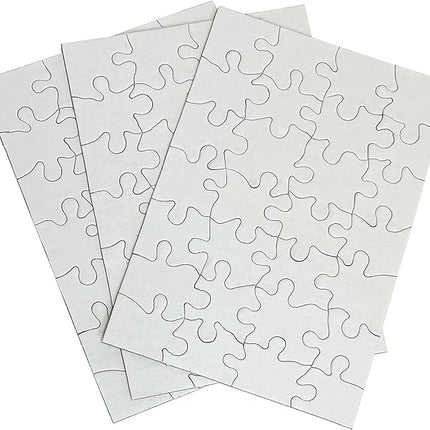 12 Blank Jigsaw Puzzles - 5.5 inch x 8 inch, 28 Pieces per Puzzle - Excellent for Kids Activities, Arts & Crafts, Invitations, Blank Puzzles to Draw On
