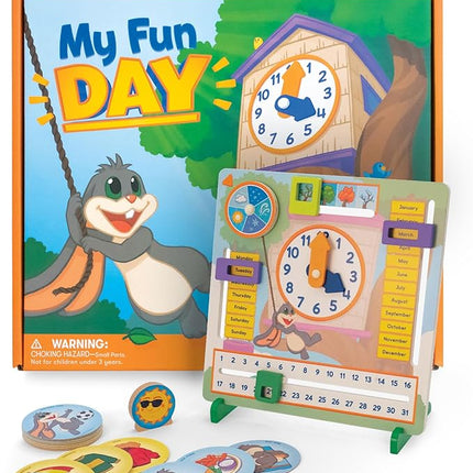 SimplyFun My Fun Day - an Engaging and Educational Activity Board- Learn About The Months, Days, Seasons and Telling Time - 1 to 2 Players - for Kids Ages 3 & Up
