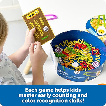 Learning Resources Noodle Knockout! Fine Motor Game Math Busy Board Sensory Bin STEM Toys, Ages 4+