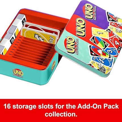 Mattel Games UNO Card Game with 2 Add On Packs & Collectible Tin for Kids, Adults & Family Game Night. 2 to 10 Players (Amazon Exclusive)