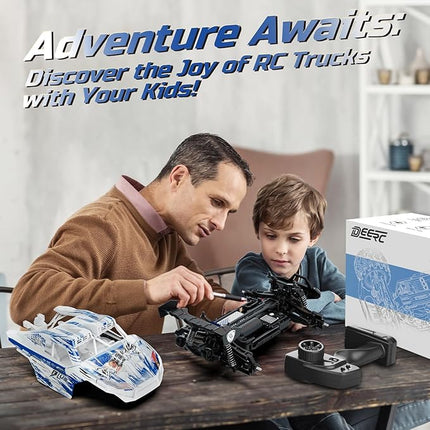 DEERC 1:14 All Terrain RC Cars, 40KPH High Speed Off Road RC Truck,4WD Remote Control Car with 2 Li-ion Batteries, Fast Extreme Monster Truck Toys Gifts for Kids and Adults