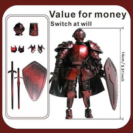 T13 Action Figure Set Full Body Articulated Medieval Knight Skeleton Figure Titan 13 Movable Dummy for Kids & Adults