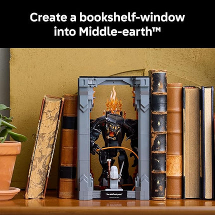 LEGO Icons The Lord of The Rings: Balrog Book Nook Kit - DIY Craft Building Set for Adults, 18+ - Collectible Gandalf Minifigure - Gift Idea for Birthdays - Home or Room Decor - 10367