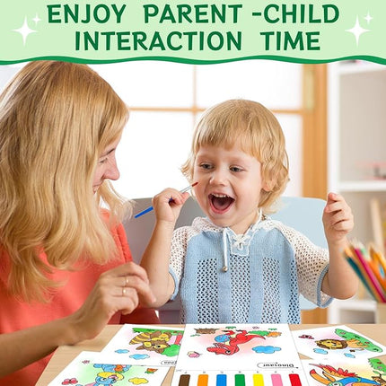 Paint with Water Coloring Books for Toddlers,Animal Theme Mess Free Watercolor Painting Papers for Kids Water Color Paint Kit Art Craft Gift for Ages 1-3, 4-8