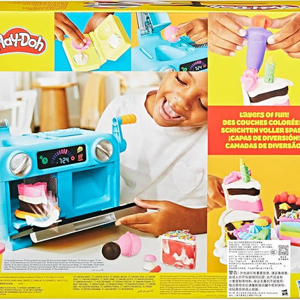 Play-Doh Super Slice Cake Playset, Toy Oven with Play Kitchen Accessories & 11 Modeling Compound Cans, Kids Arts & Crafts, Ages 3+