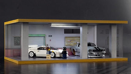 1/24 Scale Die-cast Car Diorama Display Case with Clear Acrylic Cover and LED Lighting for Diecast Model Cars, Lego Speed Champions Cars, Off Road Style