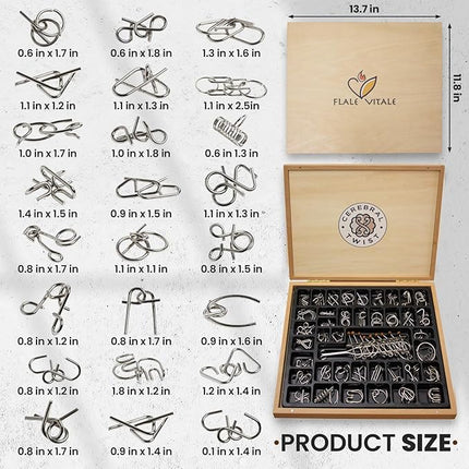 Wooden Brain Teaser Puzzles for Adults - Metal Puzzles for Adults - Metal Puzzles Brain Teasers