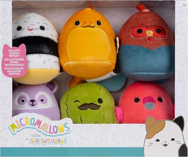 Squishmallows Original Micromallows Plush 6-Pack (Charles, Onel, Cookie, Reed, Mo, Layla)