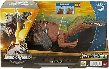 Mattel Jurassic World Wild Roar Dinosaur Toy with Sound & Attack Move, Irritator Posable Action Figure Includes Digital Play, 11 inches Long