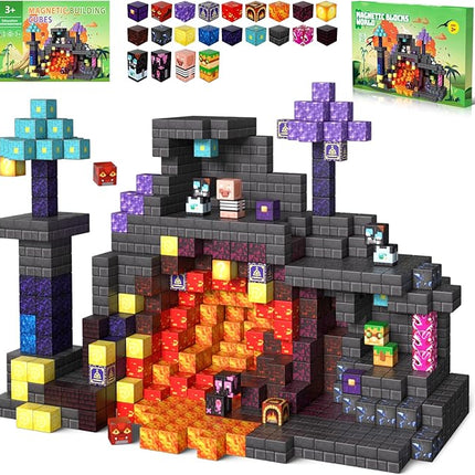 160 PCS Magnetic Blocks Building Toys, 3D Magnetic Building Blocks Set, STEM Educational Sensory Magnet Blocks Construction Set for Kids Ages 3+, Creative Building Toys, Christmas Birthday Gifts